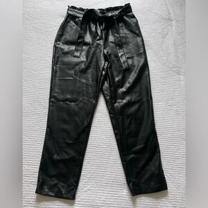 Bagatelle Black Faux Leather Pants Stretchy Paper Bag Waist Bikercore Goth